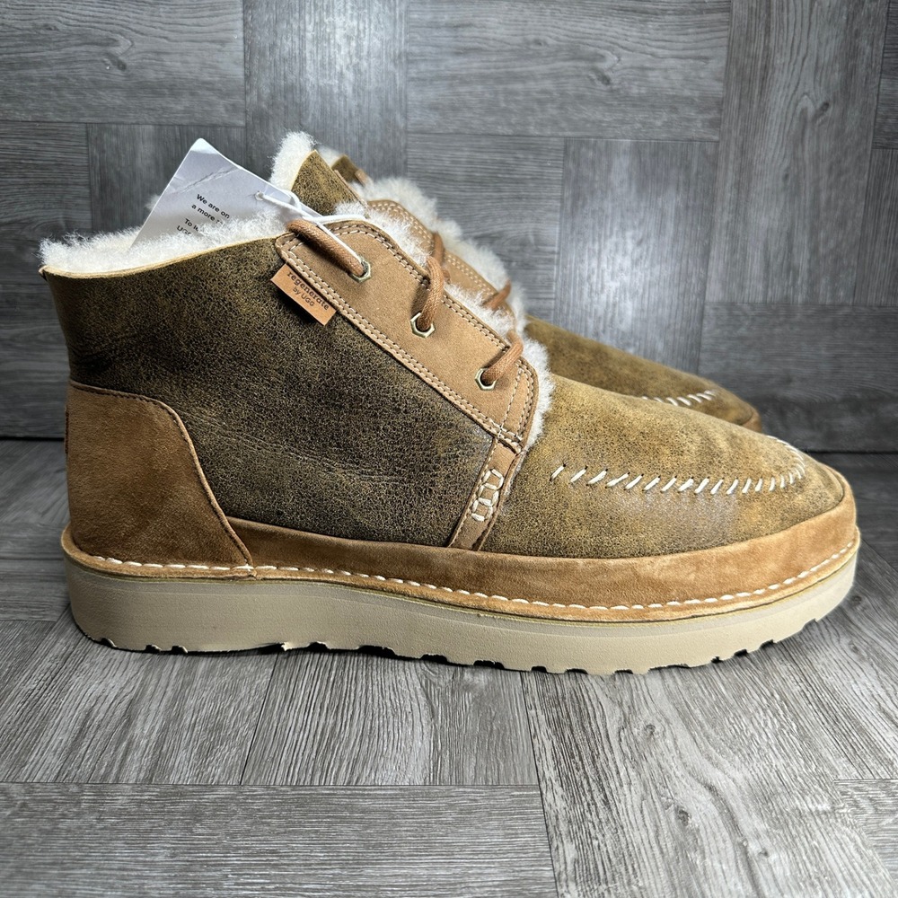 UGG Neumel Regenerate Chukka Mens 17 Chestnut Sand Suede Sheepskin NEW 1144016